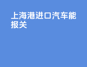 上海港进口汽车能报关