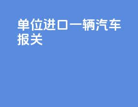 单位进口一辆汽车报关