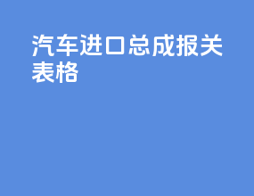 汽车进口总成报关表格