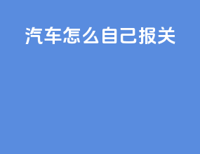 汽车怎么自己报关