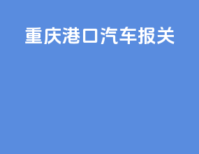 重庆港口汽车报关