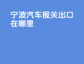宁波汽车报关出口在哪里