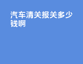 汽车清关报关多少钱啊