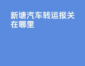 新塘汽车转运报关在哪里