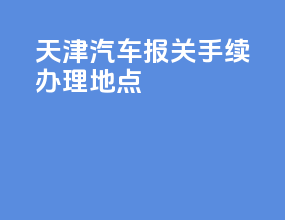 天津汽车报关手续办理地点
