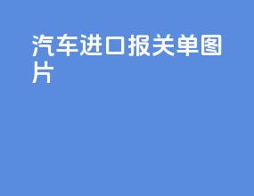 汽车进口报关单图片