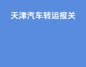 天津汽车转运报关