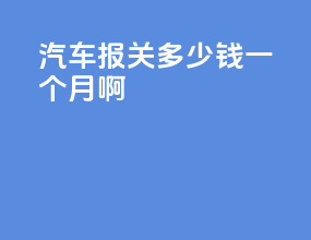 汽车报关多少钱一个月啊