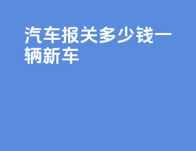 汽车报关多少钱一辆新车