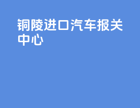 铜陵进口汽车报关中心