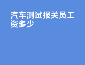 汽车测试报关员工资多少