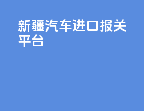 新疆汽车进口报关平台
