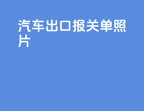 汽车出口报关单照片