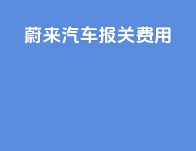 蔚来汽车报关费用