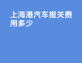 上海港汽车报关费用多少