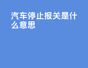 汽车停止报关是什么意思