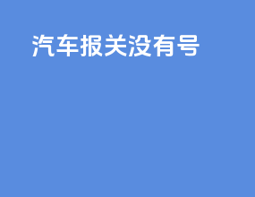 汽车报关没有号