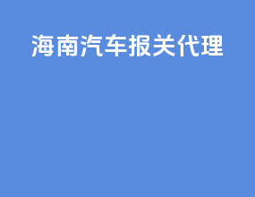 海南汽车报关代理