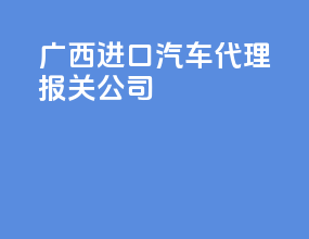 广西进口汽车代理报关公司