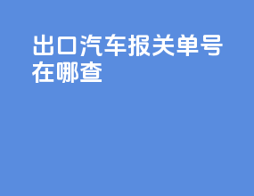 出口汽车报关单号在哪查
