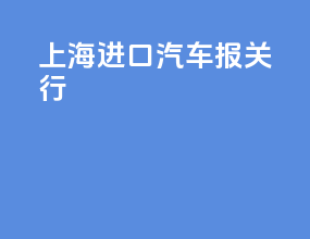 上海进口汽车报关行