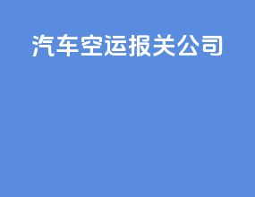 汽车空运报关公司