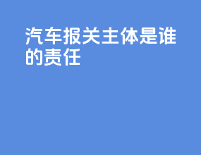 汽车报关主体是谁的责任