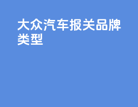 大众汽车报关品牌类型