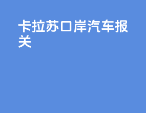 卡拉苏口岸汽车报关