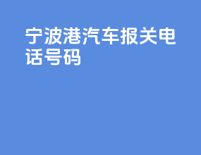宁波港汽车报关电话号码