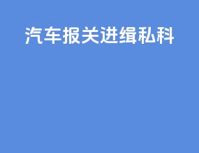 汽车报关进缉私科