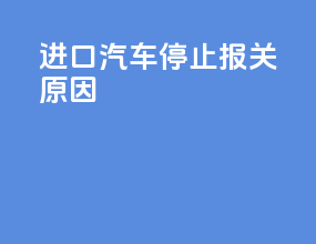 进口汽车停止报关原因