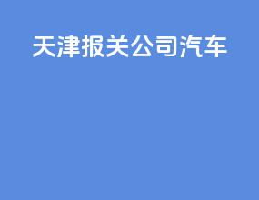 天津报关公司汽车