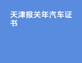 天津报关2019年汽车3C 39 证书