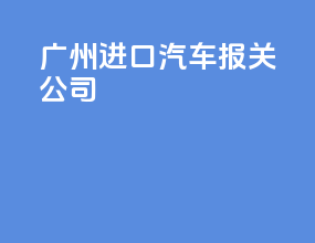广州进口汽车报关公司
