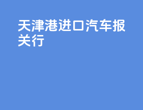 天津港进口汽车报关行