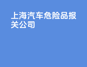 上海汽车危险品报关公司