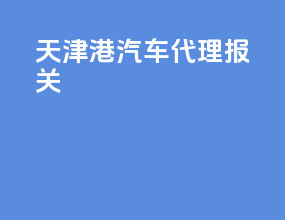 天津港汽车代理报关