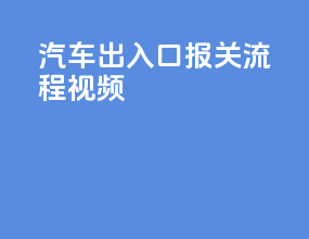 汽车出入口报关流程视频