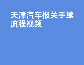 天津汽车报关手续流程视频