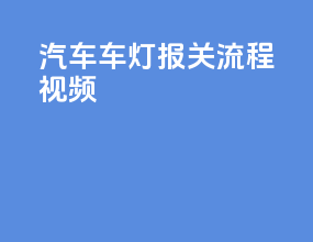 汽车车灯报关流程视频