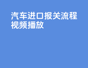 汽车进口报关流程视频播放