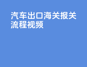 汽车出口海关报关流程视频
