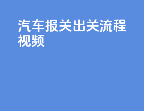 汽车报关出关流程视频