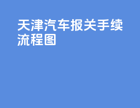 天津汽车报关手续流程图
