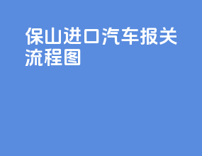 保山进口汽车报关流程图