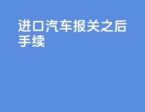 进口汽车报关之后手续