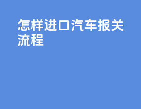 怎样进口汽车报关流程