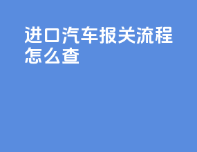 进口汽车报关流程怎么查