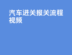汽车进关报关流程视频
